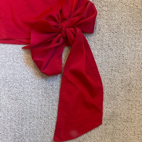 Anthropologie Mare Mare Red One-Shoulder Top, small - Picture 5 of 12